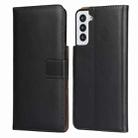 Plain Texture Cowhide Leather Horizontal Flip Case with Magnetic Clasp & Holder & Card Slots & Wallet For Samsung Galaxy S21 5G(Black) - 1