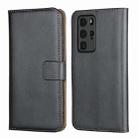 Plain Texture Cowhide Leather Horizontal Flip Case with Magnetic Clasp & Holder & Card Slots & Wallet For Huawei P40 Pro(Black) - 1