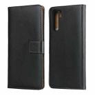 Plain Texture Cowhide Leather Horizontal Flip Case with Magnetic Clasp & Holder & Card Slots & Wallet For OPPO A91(Black) - 1