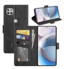 For Motorola Moto One 5G Ace Dual-side Magnetic Buckle Horizontal Flip Leather Case with Holder & Card Slots & Wallet(Black) - 1