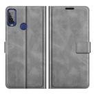 For Alcatel 1L 2021 Retro Calf Pattern Buckle Horizontal Flip Leather Case with Holder & Card Slots & Wallet(Grey) - 1