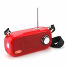 T&G TG613 TWS Solar Portable Bluetooth Speakers with LED Flashlight, Support TF Card / FM / AUX / U Disk(Red) - 1
