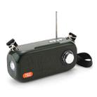 T&G TG613 TWS Solar Portable Bluetooth Speakers with LED Flashlight, Support TF Card / FM / AUX / U Disk(Dark Green) - 1