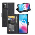For Alcatel 1S 2021/3L 2021 Dual-side Magnetic Buckle Horizontal Flip Leather Case with Holder & Card Slots & Wallet(Black) - 1