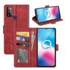 For Alcatel 1S 2021/3L 2021 Dual-side Magnetic Buckle Horizontal Flip Leather Case with Holder & Card Slots & Wallet(Red) - 1