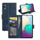 For Samsung Galaxy A02/M02 Dual-side Magnetic Buckle Horizontal Flip Leather Case with Holder & Card Slots & Wallet(Dark Blue) - 1