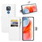 For Motorola Moto G Play(2021) Litchi Texture Horizontal Flip Protective Case with Holder & Card Slots & Wallet(White) - 1