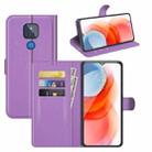 For Motorola Moto G Play(2021) Litchi Texture Horizontal Flip Protective Case with Holder & Card Slots & Wallet(Purple) - 1