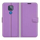 For Motorola Moto G Play(2021) Litchi Texture Horizontal Flip Protective Case with Holder & Card Slots & Wallet(Purple) - 2
