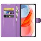 For Motorola Moto G Play(2021) Litchi Texture Horizontal Flip Protective Case with Holder & Card Slots & Wallet(Purple) - 3