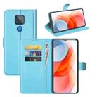 For Motorola Moto G Play(2021) Litchi Texture Horizontal Flip Protective Case with Holder & Card Slots & Wallet(Blue) - 1