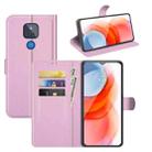 For Motorola Moto G Play(2021) Litchi Texture Horizontal Flip Protective Case with Holder & Card Slots & Wallet(Pink) - 1