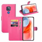 For Motorola Moto G Play(2021) Litchi Texture Horizontal Flip Protective Case with Holder & Card Slots & Wallet(Rose Red) - 1