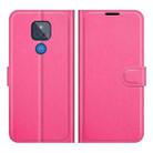 For Motorola Moto G Play(2021) Litchi Texture Horizontal Flip Protective Case with Holder & Card Slots & Wallet(Rose Red) - 2