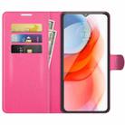 For Motorola Moto G Play(2021) Litchi Texture Horizontal Flip Protective Case with Holder & Card Slots & Wallet(Rose Red) - 3