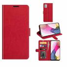 For Motorola Moto G Play (2021) R64 Texture Single Horizontal Flip Protective Case with Holder & Card Slots & Wallet& Photo Frame(Red) - 1
