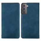 For Samsung Galaxy S21 Plus Retro Skin Feel Business Magnetic Horizontal Flip Leather Case with Holder & Card Slots & Wallet & Photo Frame(Blue) - 1