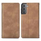 For Samsung Galaxy S21 Plus Retro Skin Feel Business Magnetic Horizontal Flip Leather Case with Holder & Card Slots & Wallet & Photo Frame(Brown) - 1