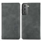 For Samsung Galaxy S21 Plus Retro Skin Feel Business Magnetic Horizontal Flip Leather Case with Holder & Card Slots & Wallet & Photo Frame(Grey) - 1