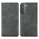 For Samsung Galaxy S21 Retro Skin Feel Business Magnetic Horizontal Flip Leather Case with Holder & Card Slots & Wallet & Photo Frame(Grey) - 1