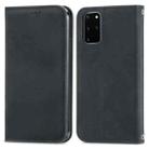 For Samsung Galaxy S20 Plus Retro Skin Feel Business Magnetic Horizontal Flip Leather Case with Holder & Card Slots & Wallet & Photo Frame(Black) - 1