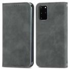 For Samsung Galaxy S20 Plus Retro Skin Feel Business Magnetic Horizontal Flip Leather Case with Holder & Card Slots & Wallet & Photo Frame(Grey) - 1