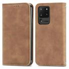 For Samsung Galaxy S20 Ultra Retro Skin Feel Business Magnetic Horizontal Flip Leather Case with Holder & Card Slots & Wallet & Photo Frame(Brown) - 1