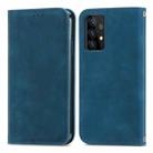 For Samsung Galaxy A72 5G / 4G Retro Skin Feel Business Magnetic Horizontal Flip Leather Case with Holder & Card Slots & Wallet & Photo Frame(Blue) - 1