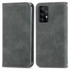 For Samsung Galaxy A72 5G / 4G Retro Skin Feel Business Magnetic Horizontal Flip Leather Case with Holder & Card Slots & Wallet & Photo Frame(Grey) - 1