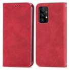 For Samsung Galaxy A72 5G / 4G Retro Skin Feel Business Magnetic Horizontal Flip Leather Case with Holder & Card Slots & Wallet & Photo Frame(Red) - 1