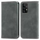 For Samsung Galaxy A52 5G / 4G Retro Skin Feel Business Magnetic Horizontal Flip Leather Case with Holder & Card Slots & Wallet & Photo Frame(Grey) - 1