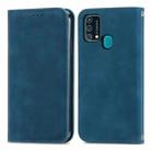 For Samsung Galaxy M21s/F41/M31 Retro Skin Feel Business Magnetic Horizontal Flip Leather Case with Holder & Card Slots & Wallet & Photo Frame(Blue) - 1