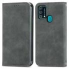 For Samsung Galaxy M21s/F41/M31 Retro Skin Feel Business Magnetic Horizontal Flip Leather Case with Holder & Card Slots & Wallet & Photo Frame(Grey) - 1