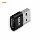 ENKAY ENK-AT105 USB Male to USB-C / Type-C Female Aluminium Alloy Adapter Converter, Support Quick Charging & Data Transmission(Black) - 1