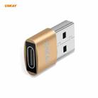 ENKAY ENK-AT105 USB Male to USB-C / Type-C Female Aluminium Alloy Adapter Converter, Support Quick Charging & Data Transmission(Gold) - 1
