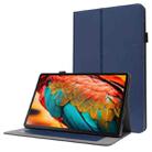 For Lenovo Tab P11 PU Leather Two Fold Bracket Style Flat Anti Falling Cover Protective Shell  With Business Card Holder(Blue) - 1