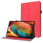 For Lenovo Tab P11 PU Leather Two Fold Bracket Style Flat Anti Falling Cover Protective Shell  With Business Card Holder(Red) - 1