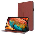 For Lenovo Tab P11 PU Leather Two Fold Bracket Style Flat Anti Falling Cover Protective Shell  With Business Card Holder(Brown) - 1