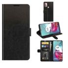 For Motorola Moto G30/G10 R64 Texture Single Horizontal Flip Protective Case with Holder & Card Slots & Wallet& Photo Frame(Black) - 1