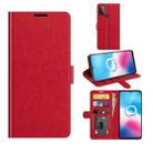 For Alcatel 1S 2021/3L 2021 R64 Texture Single Horizontal Flip Protective Case with Holder & Card Slots & Wallet& Photo Frame(Red) - 1