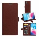 For Alcatel 1S 2021/3L 2021 R64 Texture Single Horizontal Flip Protective Case with Holder & Card Slots & Wallet& Photo Frame(Brown) - 1