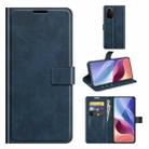 For Xiaomi Poco F3 / Redmi K40/K40 Pro Retro Calf Pattern Buckle Horizontal Flip Leather Case with Holder & Card Slots & Wallet(Blue) - 1