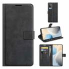 For vivo X60 Retro Calf Pattern Buckle Horizontal Flip Leather Case with Holder & Card Slots & Wallet(Black) - 1