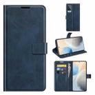 For vivo X60 Retro Calf Pattern Buckle Horizontal Flip Leather Case with Holder & Card Slots & Wallet(Blue) - 1