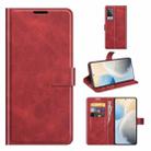 For vivo X60 Retro Calf Pattern Buckle Horizontal Flip Leather Case with Holder & Card Slots & Wallet(Red) - 1