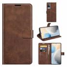 For vivo X60 Retro Calf Pattern Buckle Horizontal Flip Leather Case with Holder & Card Slots & Wallet(Dark Brown) - 1