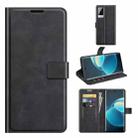 For vivo X60 Pro Retro Calf Pattern Buckle Horizontal Flip Leather Case with Holder & Card Slots & Wallet(Black) - 1