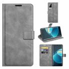 For vivo X60 Pro Retro Calf Pattern Buckle Horizontal Flip Leather Case with Holder & Card Slots & Wallet(Gray) - 1