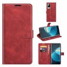 For vivo X60 Pro Retro Calf Pattern Buckle Horizontal Flip Leather Case with Holder & Card Slots & Wallet(Red) - 1