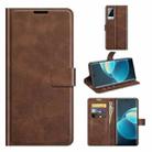 For vivo X60 Pro Retro Calf Pattern Buckle Horizontal Flip Leather Case with Holder & Card Slots & Wallet(Dark Brown) - 1